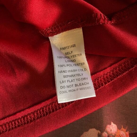 Red Floral Chiffon Maxi Dress - Picture 8 of 8